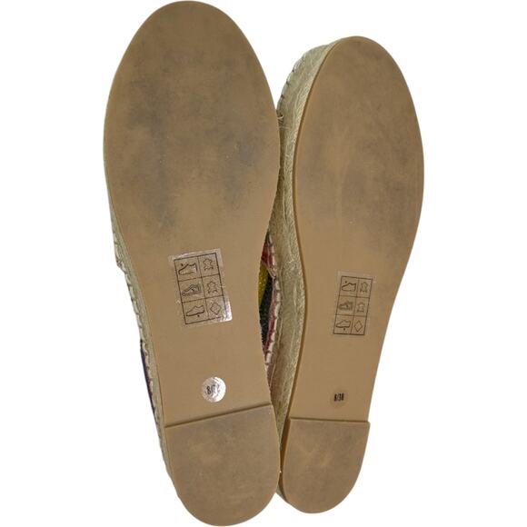 Alice + Olivia Espadrille Dalyn Platform Shoes 8 Crystal Rainbow Striped Slip On - Picture 7 of 12